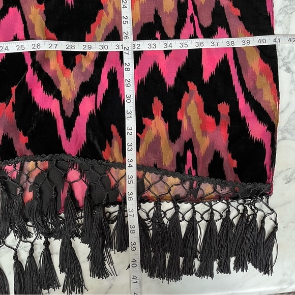 Free People Dripping Velvet Burnout Kimono Tassel Fringe OS - Picture 7 of 9